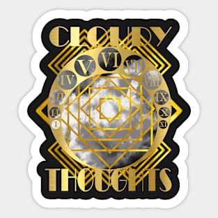 Cloudy Thoughts Art Deco Theme Sticker